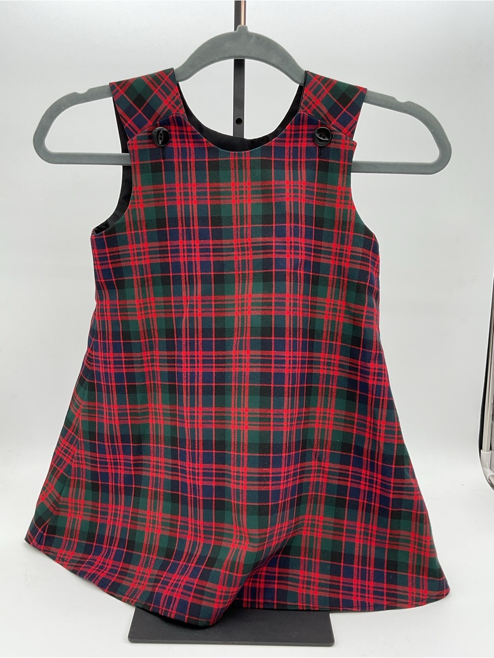 Little Girls McDonald Tartan Red and Green Plaid Pinafore